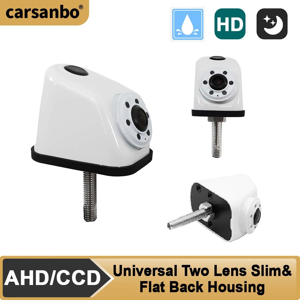 Carsanbo Van Dual Lens Brake Light Camera Two Lens Slim Flat Back Housing Night Vision Universal Model Screw Type Camera