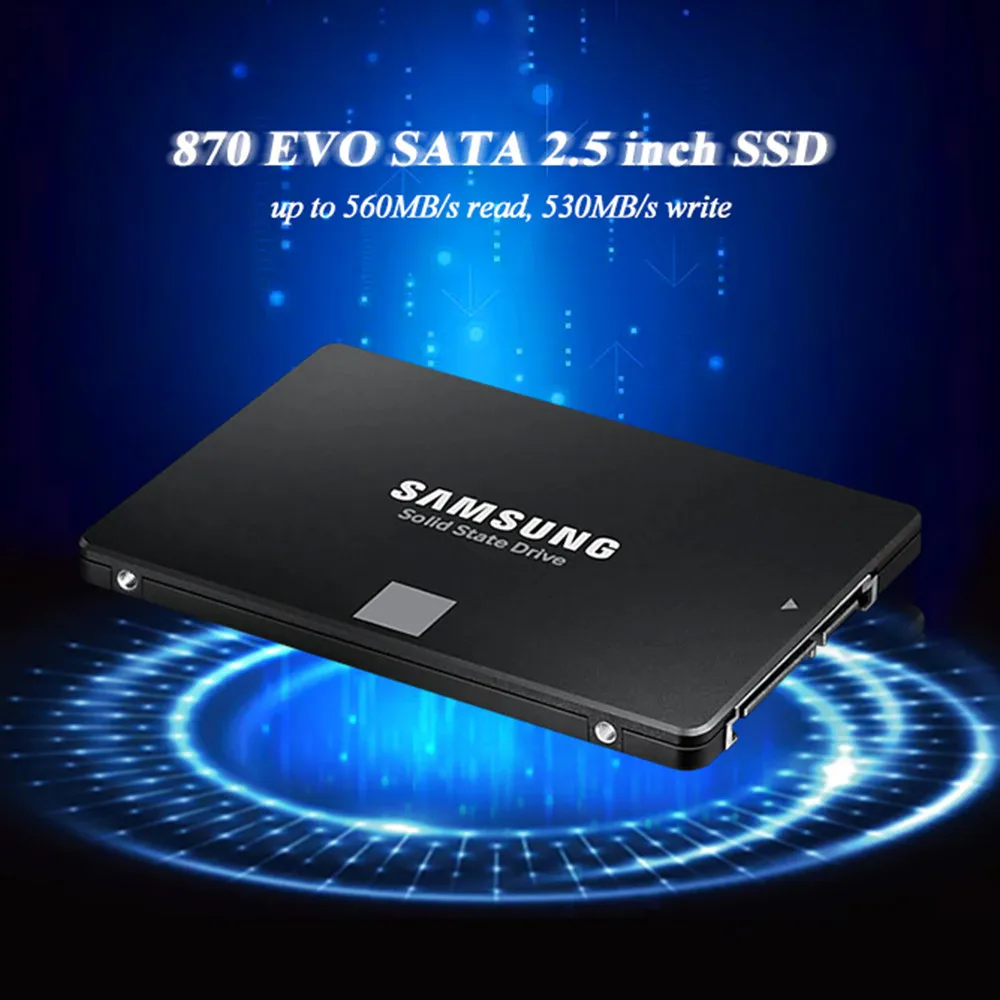 الأصلي سامسونج 2.5 ''SATA SSD 870 Evo 1 تيرا بايت 500 جيجابايت 250 جيجابايت محرك الحالة الصلبة الداخلي قرص تخزين عالي السرعة لأجهزة الكمبيوتر المحمول أو سطح المكتب