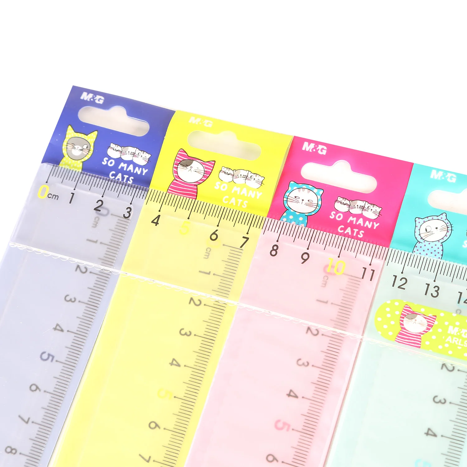 M & G so Many Cats Best Selling 15Cm Plastic Big Digital Custom Straight Ruler for School Supply