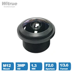 Fisheye CCTV Camera lens 1.3mm HD 3 Megapixel M12 X P0.5 Mount 1/3.6