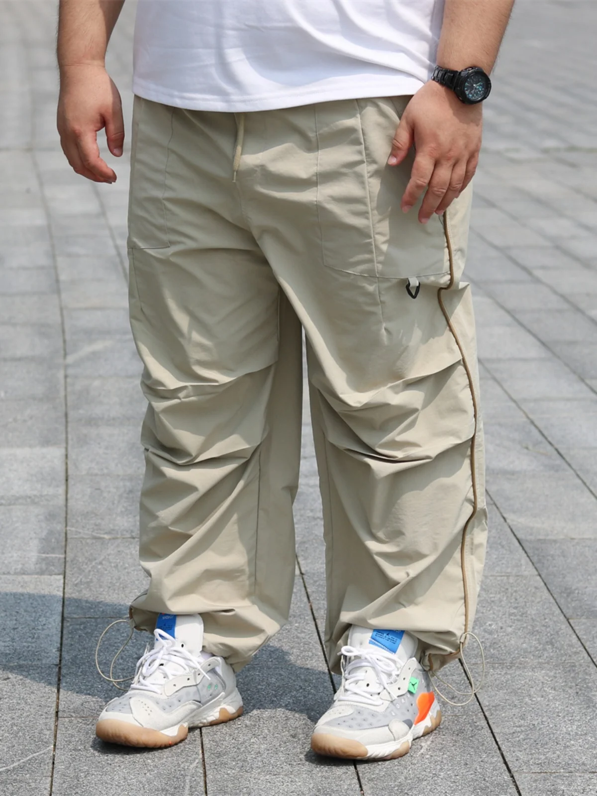 

TRCE Ruida, новые осенние мужские свободные повседневные брюки, рабочая одежда, модные брюки в японском стиле с манжетами, прямые брюки из полиэфирного волокна