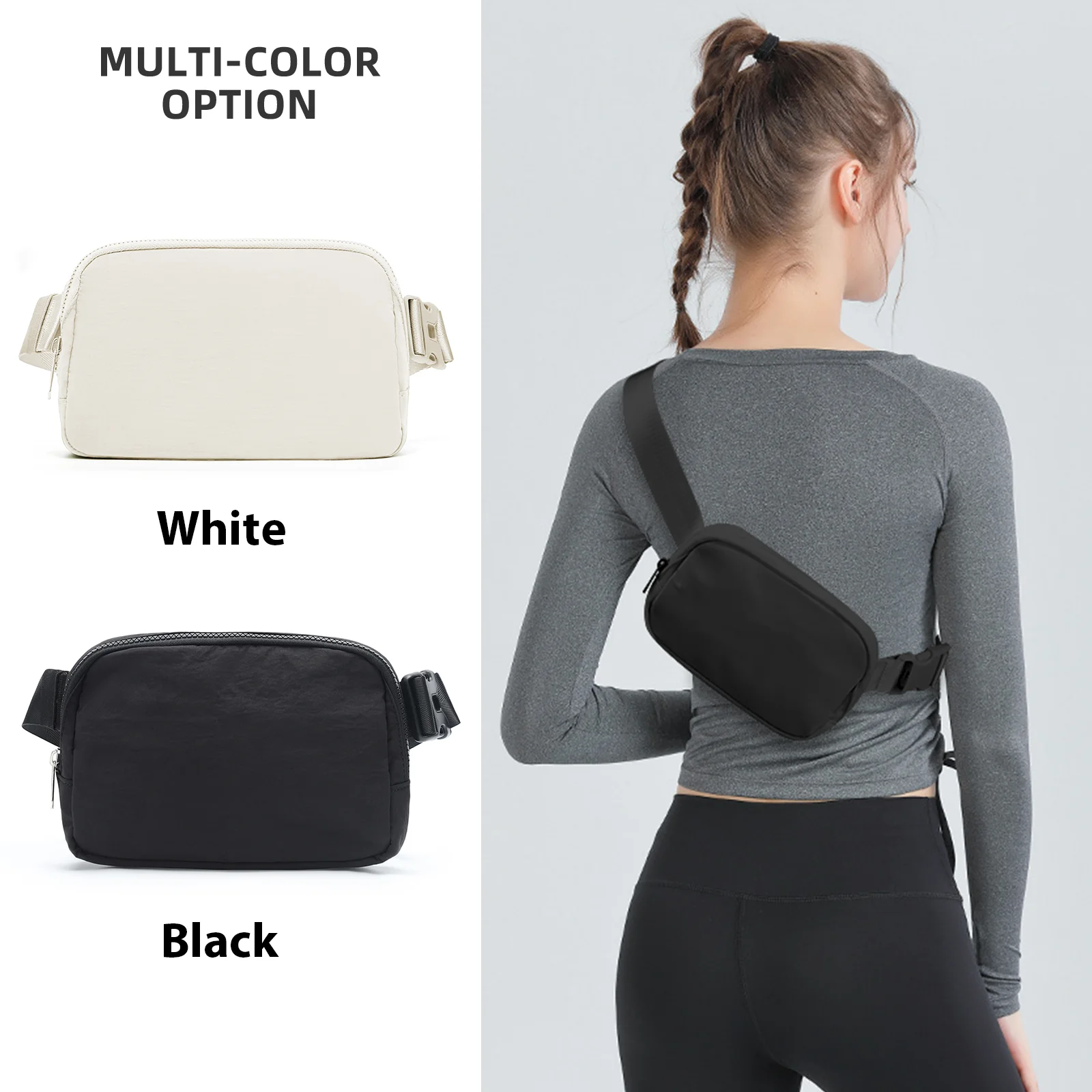 Belt Bag Fanny Pack Chest Bag Crossbody Bag 40 Inch Adjustable Strap, Belt Bag for Women Men, Waterproof Waist Bag for Running