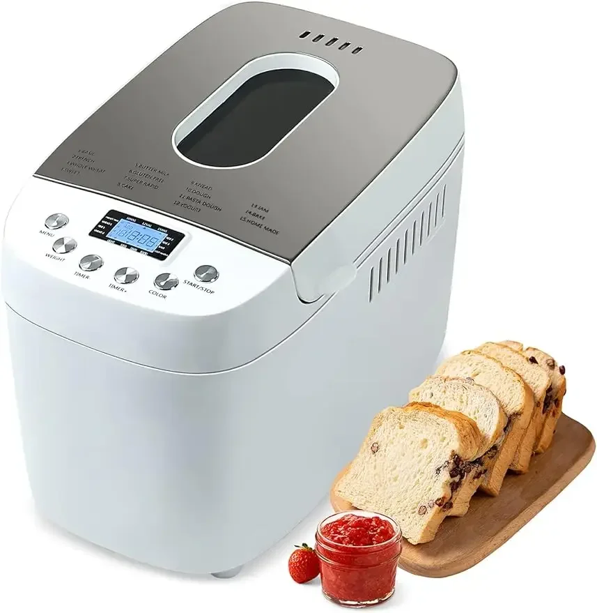 Patioer 3.3LB Bread Maker Machine Automatic Bread Machine with Dual Kneading Paddles 15-in-1 Breadmaker Dough Maker