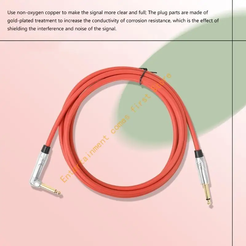 

Electric Instrument Cable Right-Angle to Straight 6.35mm Male Audios Cord 55KD