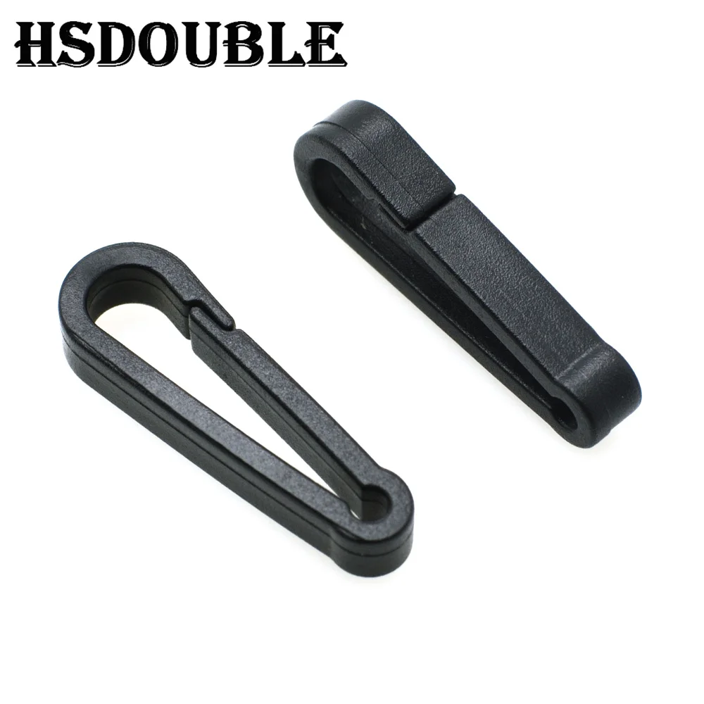 10 Pcs/Pack Gloves Hook Plastic Black Buckles Snap Hook With O-Ring Used For Shower Curtains