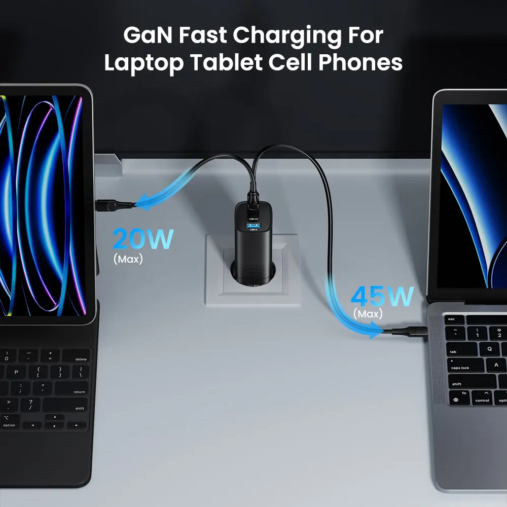 ASOMETECH GaN USB Type C Charger 65W 45W PPS PD QC4.0 Quick Charger For Macbook Laptop IPAD Tablet iPhone 14 Samsung S23 Ultra