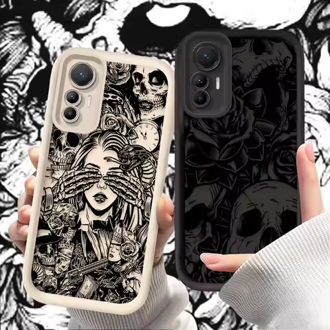 Artistic Skeleton Girl Case For Xiaomi Poco X7 X6 X5 X3 NFC F7 F6 F5 F3 M7 M6 Pro 4G 5G Mi 12 11 Lite NE 5G 13T 12T 11T 14T Pro