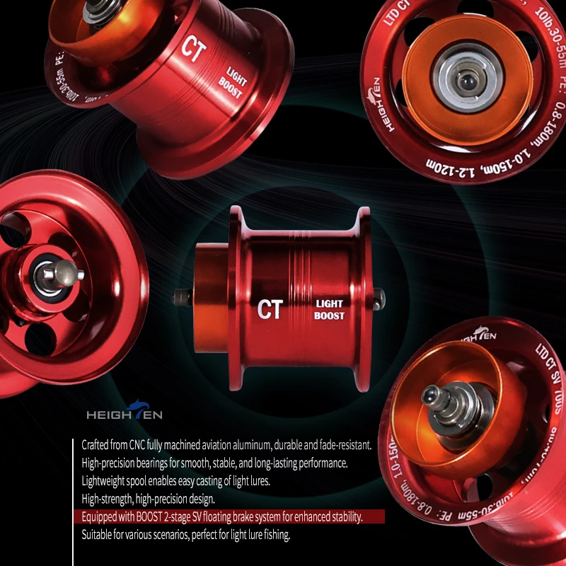 SPOOL　CD 4枚セット HEIGHTEN Spool For DAIWA STEEZ CT/SV Dual Mode Long Cast Micro