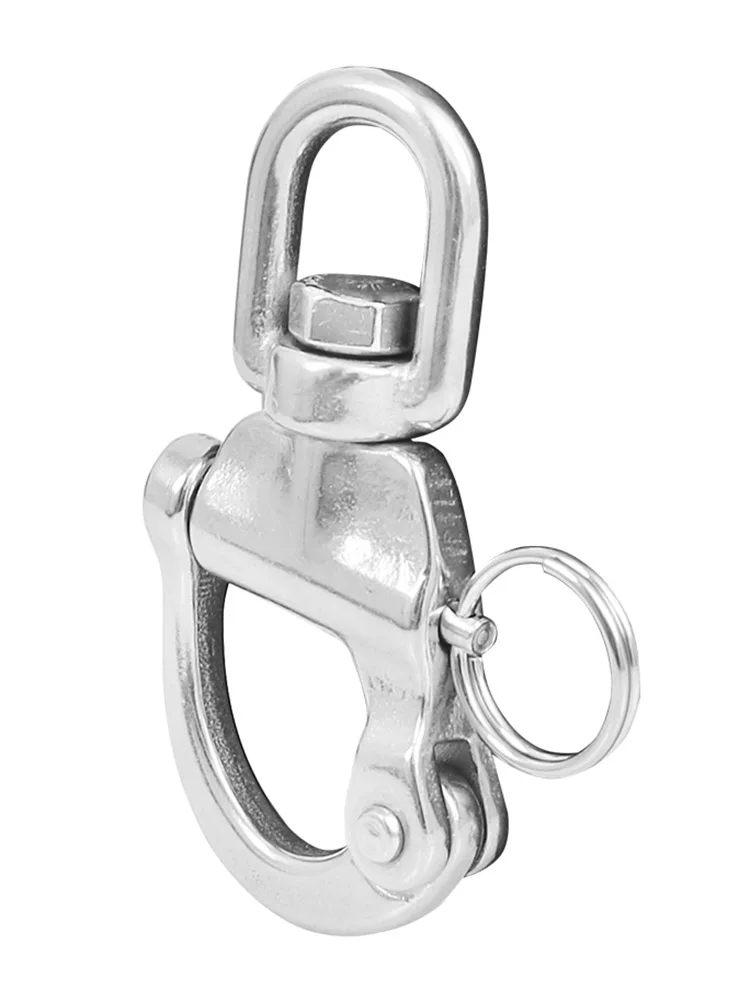 1 * Swivel With Snap Shackle Panic Hook 70mm Eye Fork 316 Stainless Steel