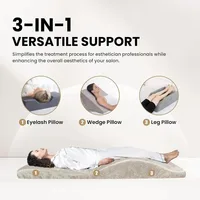 Surmatelas en mousse pour table de soin des cils, matelas ergonomique incurvé pour salon de beauté 2