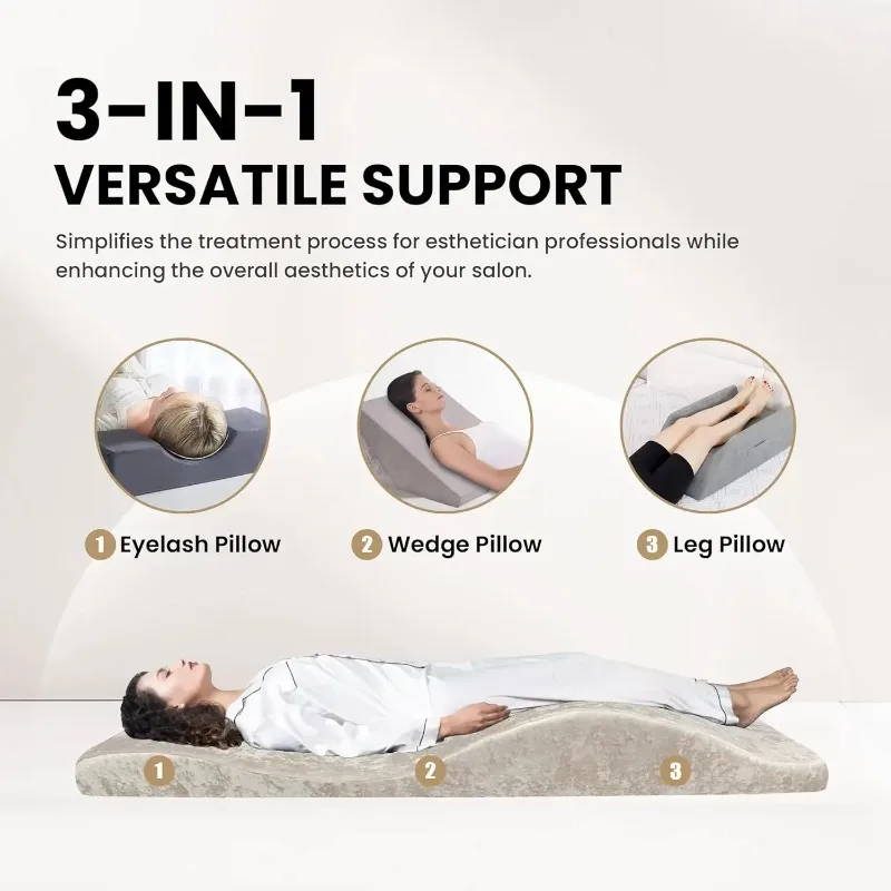 Lash Bed Foam Topper, Colchon Para Camilla Foam Mattress Topper, Ergonomic Curved Lash Bed Cushion for Beauty Salon