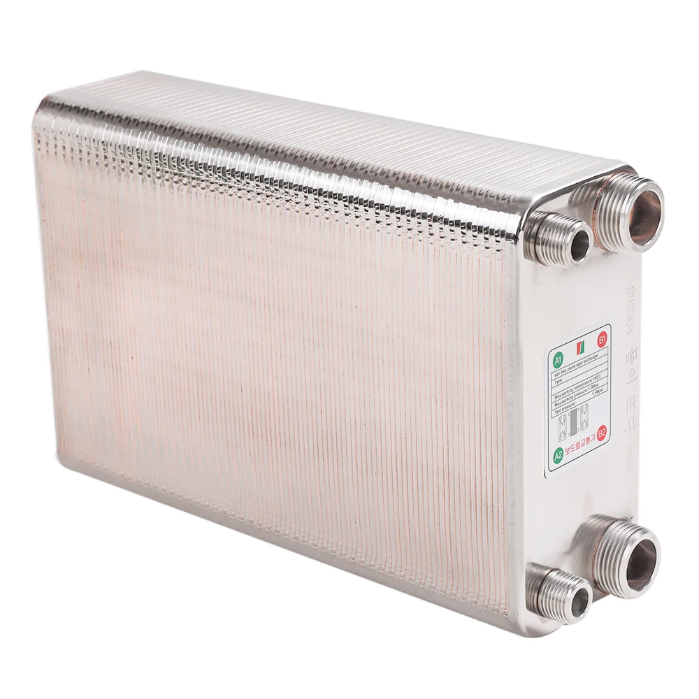 100 Plates 20KW Heat Exchanger Beer Wort Chiller Cooler SUS 304 Stainless Steel For Homebrew Cooling