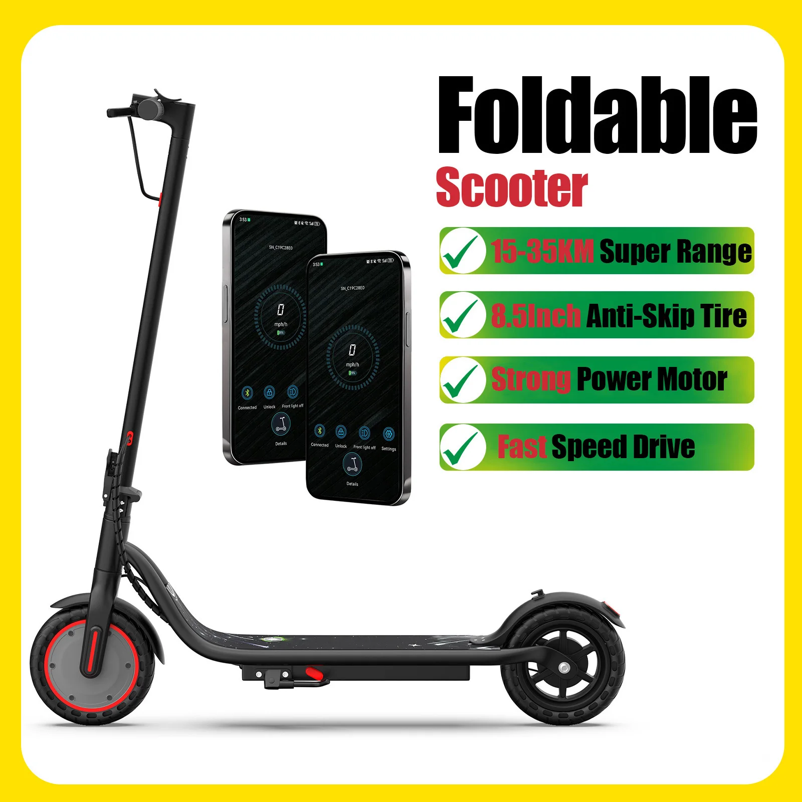 JUICEASE JU30 Supersnelle Elektrische Scooter 5-35KM Hoge Efficiëntie Dubbele Rem Elektrische Trapfiets Snelle Scooter Als Cadeau