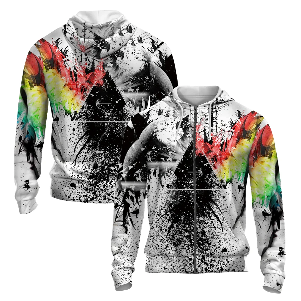 

Peach Blossom 3D Printed Four Seasons Zipper Hoodie Men's Retro Street Sports Hoodie Fashion Hoodie Men's Wear