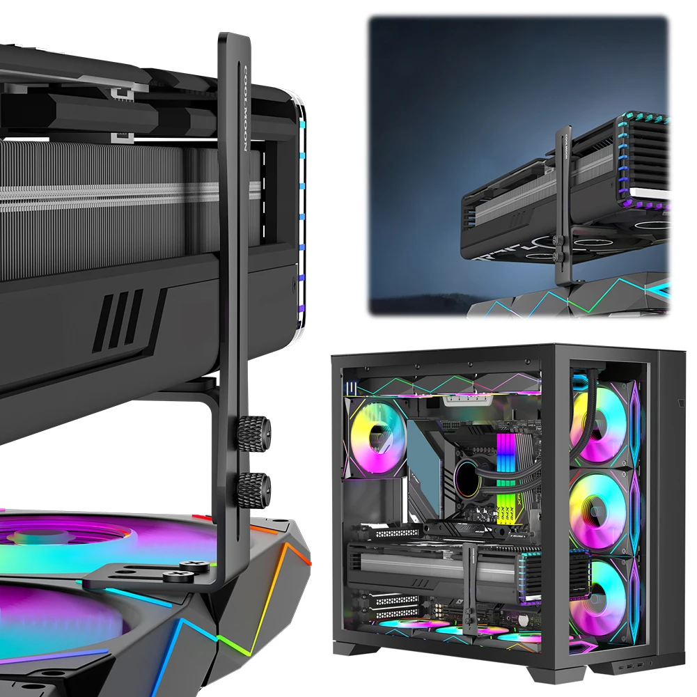 F1 Graphics Card Holder Rust Proof Graphics Card Support Frame Rotating Stand Bracket Video Card Holder for PC Case Accessories