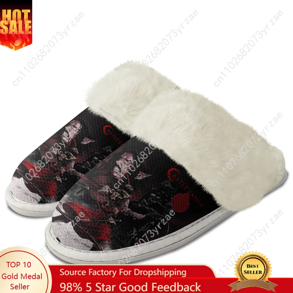

Castlevania Plush Edge Warm Shoes Mens Womens Home Casual Slipper Bedroom Thermal Personalized Lightweight Shoe Custom Slippers