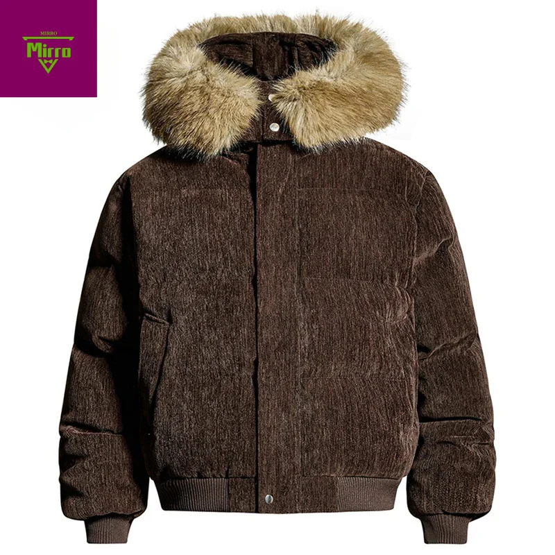 

Мужские зимние куртки с меховым воротником, теплые парки, утепленные пальто, винтажные свободные стеганые куртки, верхняя одежда