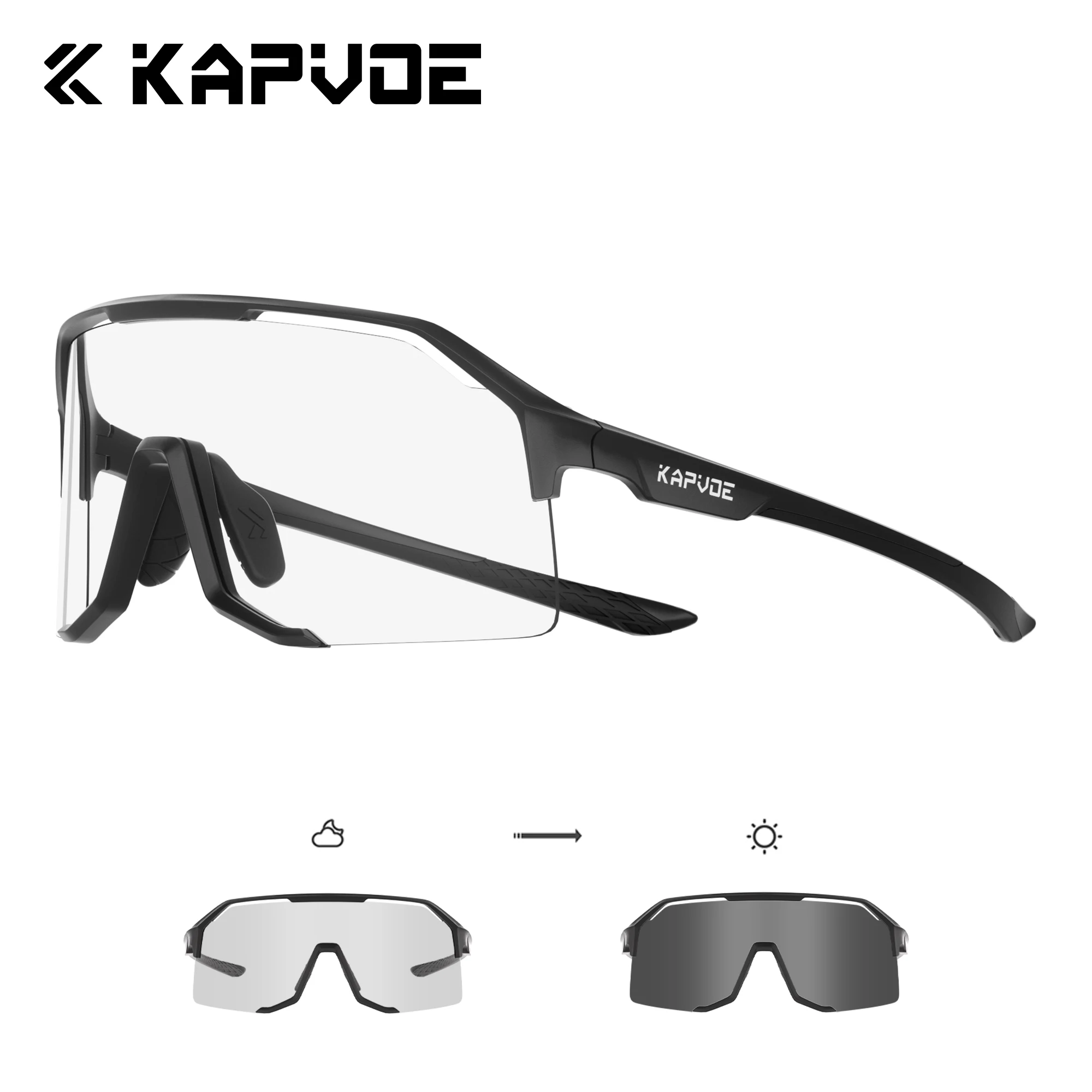 

Kapvoe Photochromic Sports Sunglasses Men Cycling Glasses for Man MTB Goggles Women Camping Hiking Bicycle Eyewear UV400 Bike