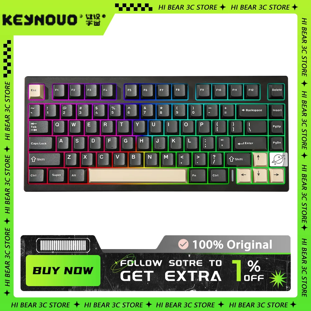 YUNZII AL75 Pro Mechanical Keyboard Tri-mode Wireless Aluminum Alloy Gasket Structure Hot Swap Customized Gaming Keyboard Gamer