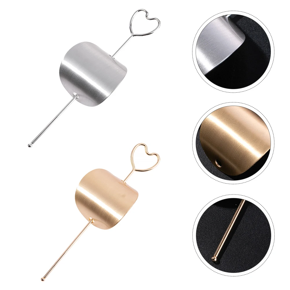 

2pcs Cuff Alloy Women Hair Stick Shiny Finish Holder For Wedding Party Daily Wear Hair Accessories Clips Stick Bun Holder Metal