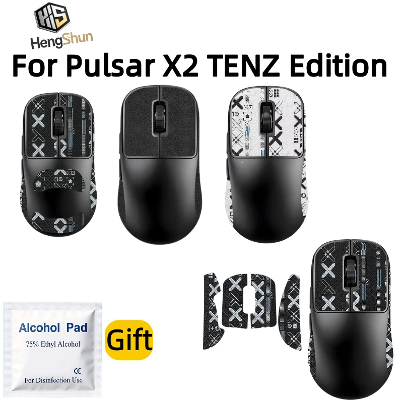 For Pulsar X2 TENZ Edition Mouse Anti-Slip Grip Tape Sweat Resistant Gaming Stickers With Alcohol Pad