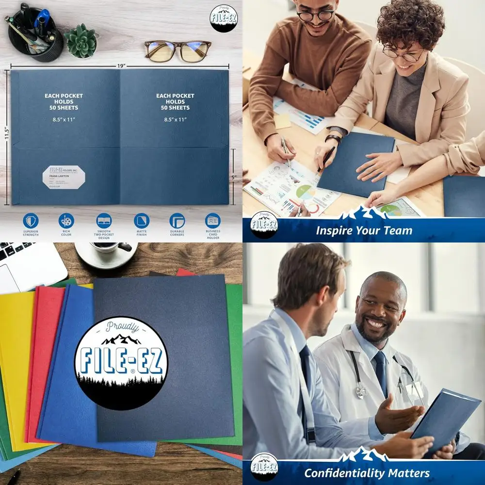 

Assorted Colors Textured Letter Size Paper, 125 Pack Two Pocket Folders