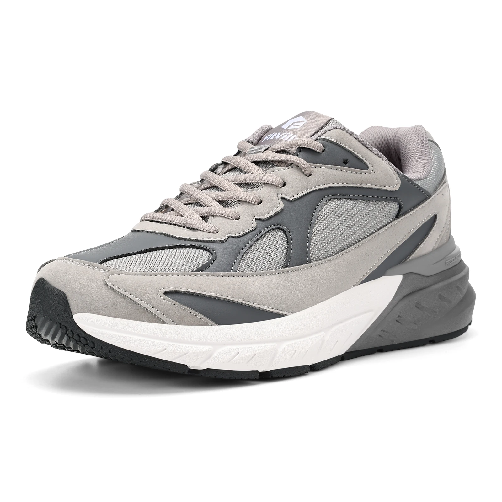 FitVille Men's Casual Sneakers Wide Toe Sports Running Shoes for Men Cushioned Walking Dad Shoes Lightweight Non-slip Footwear