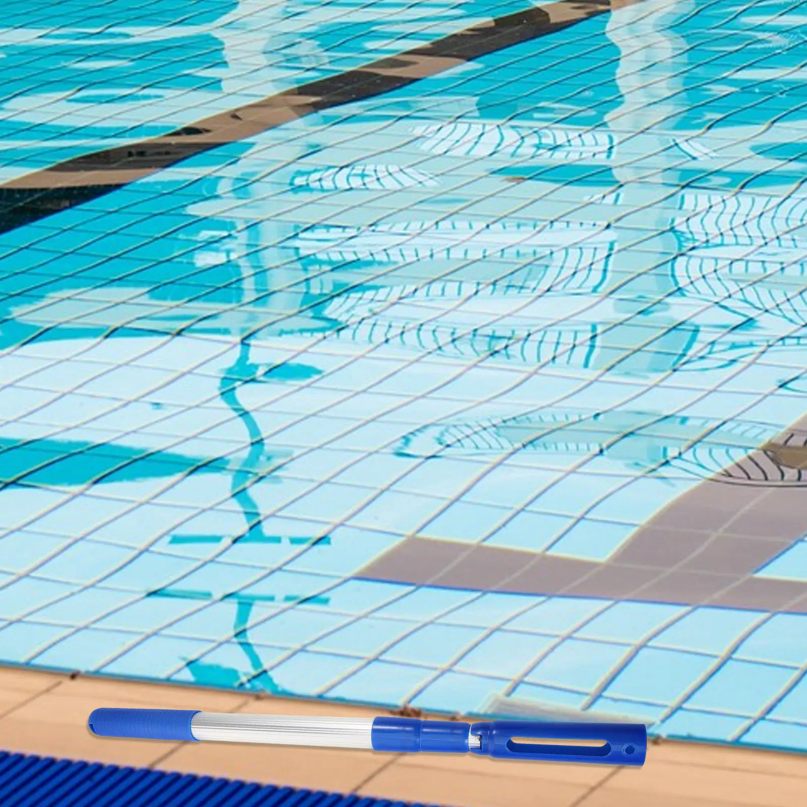 Telescopic Pool Cleaning Pole Aluminum Plastic Reinforced Lightweight Ergonomic Adjustable Connecting Rod for Skimmer Net Fish
