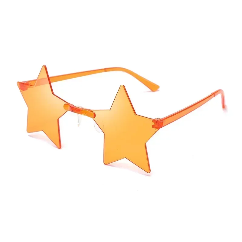 Rimless Star Shape Sunglasses Trendy Sun Glasses for Women & Men Party Glasses Funny Pentagram Eyewear Christmas Christmas Decor