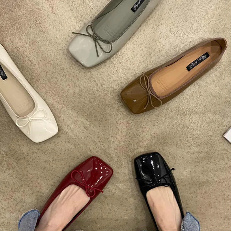 

Slip On Women Ballet Flats Fashion Butterfly-knot Shoes 2025 Spring Ladies Elegant Street Style Mary Jane Shoes