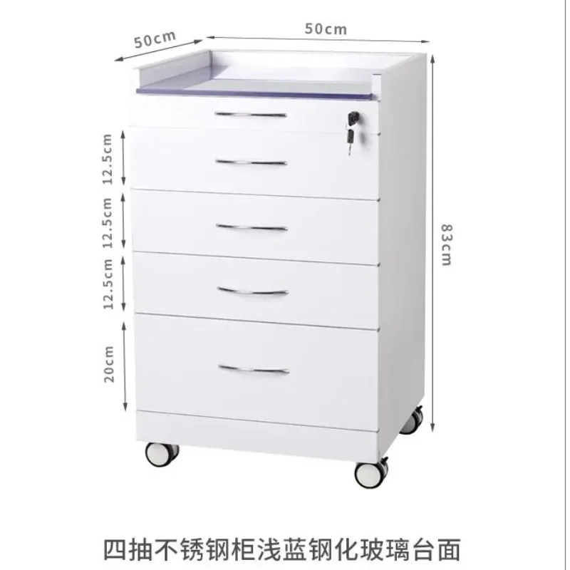 Dental Side Cabinet Workbench Movable Multifunctional Combination Cabinet Dental Medical Clinic Instrument Storage Cabinet Tool