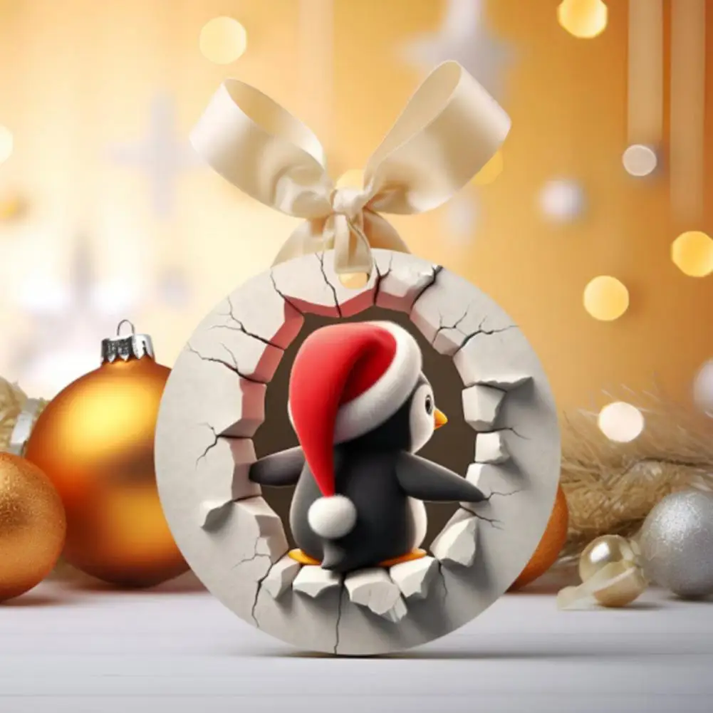 زخرفة متينة احتفالية شجرة عيد الميلاد الحلي 2d الكرتون الزنجبيل رجل ثلج سانتا لقضاء عطلة شجرة للنساء #3