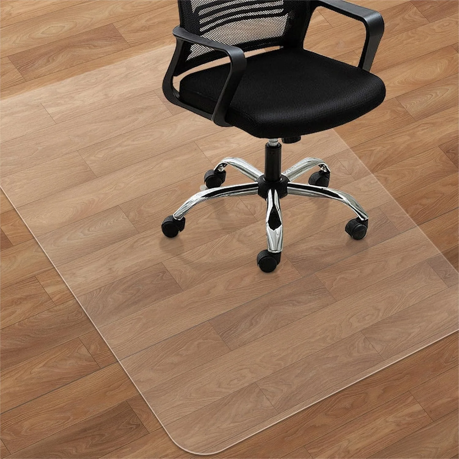 

Large Office Chair Mat for Hard Floors 59''x47'' Heavy Duty Clear PVC Floor Protector Anti-Slip Easy Clean