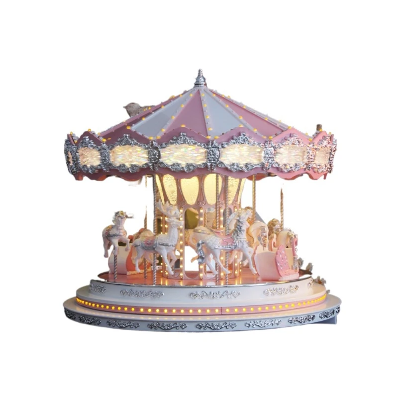 

Pink carousel music box music box girlfriend birthday gift