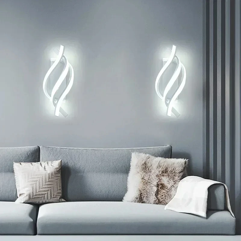 

LED Wall Light Curved Design Spiral Wall Lamp for Living Room Bedroom Bedside Aisle Home Decor Indoor Sconce Fast shipping