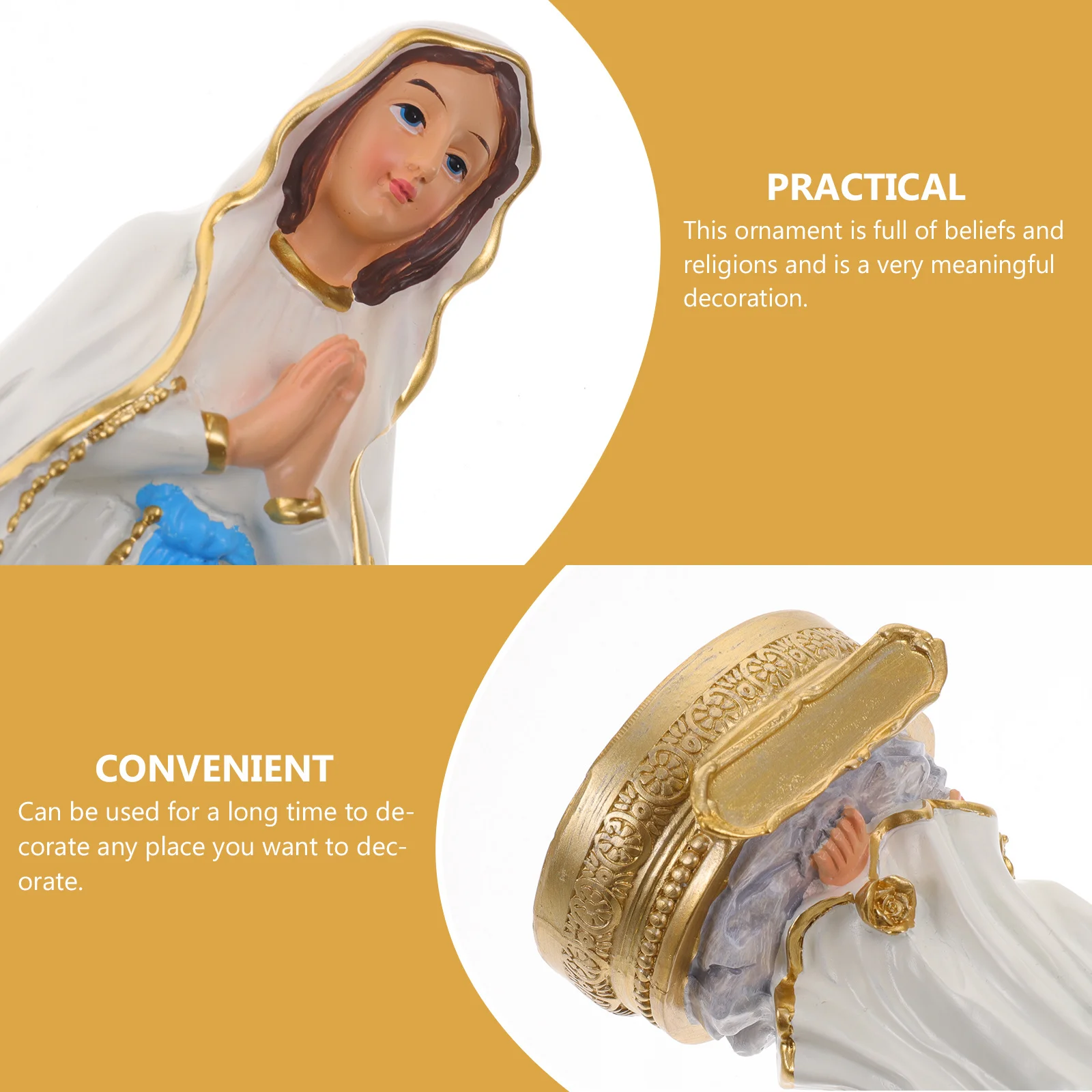 

Mary Statue Resin Catholic Decorative Ornament Religious Desk Decor Church Decoration Mary Statue