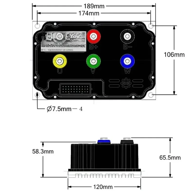 72V 5000W Electric Motorcycle Controller Sinewave High Power Motor Controller ND72530 for Custom Choppers And Scooters