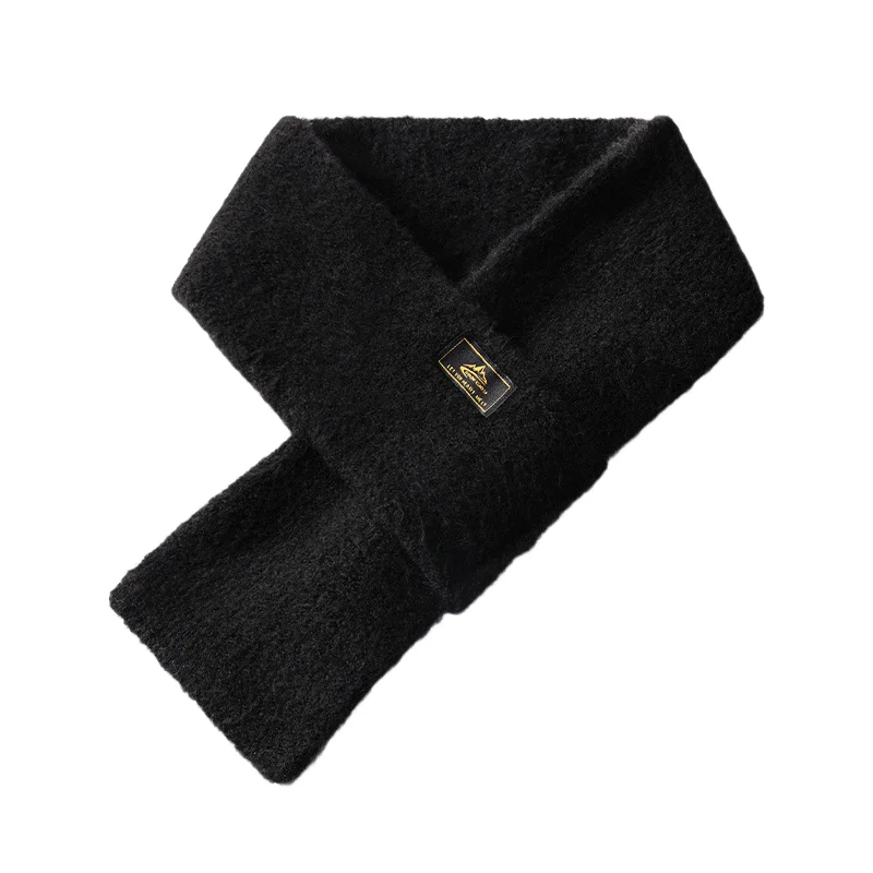 Winter Vintage Faux Cashmere Scarf High Quality Soft Neck Warmer Men\'s Casual Thicken Warm Knitted Scarf for Outdoor Sports