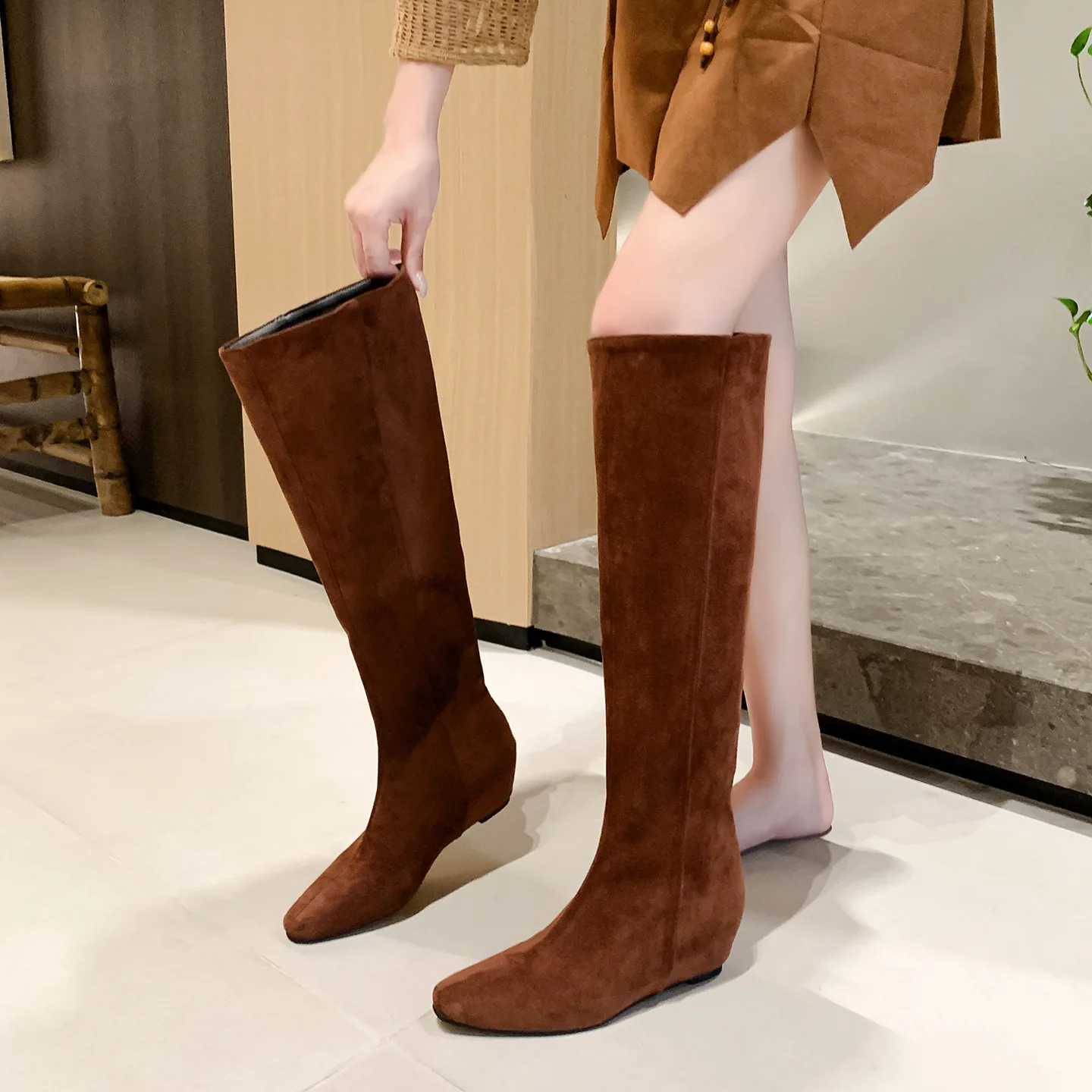 

Fashion boots 2026 Spring and Autumn new style long tube inner height increasing stacking boots for women