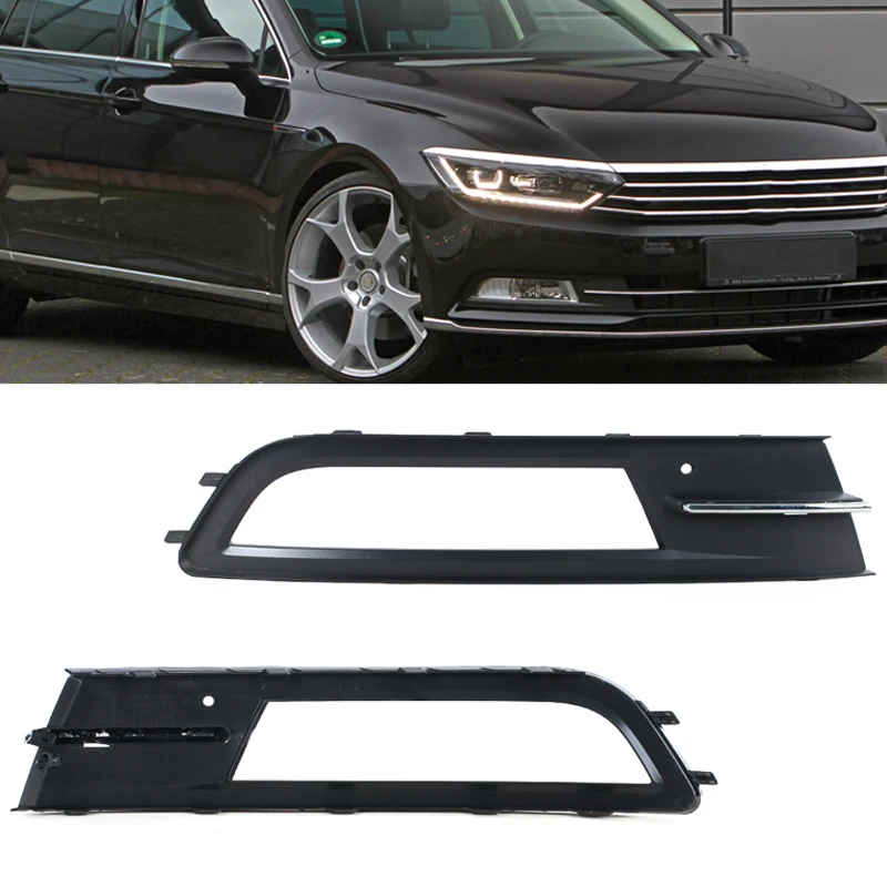 

Front Bumper Car Light Grille For VW Passat B8 2015 2016 2017 2018 2019 Foglight Trim Cap Hood Lid Bezel Car Accessories