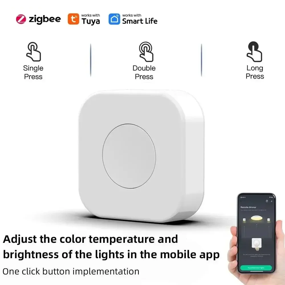 

Smart Scene SwitchTuya ZigBee Mini Wireless Multi-scene Linkage Button Switch One Touch Control Work With Smart Life Gateway