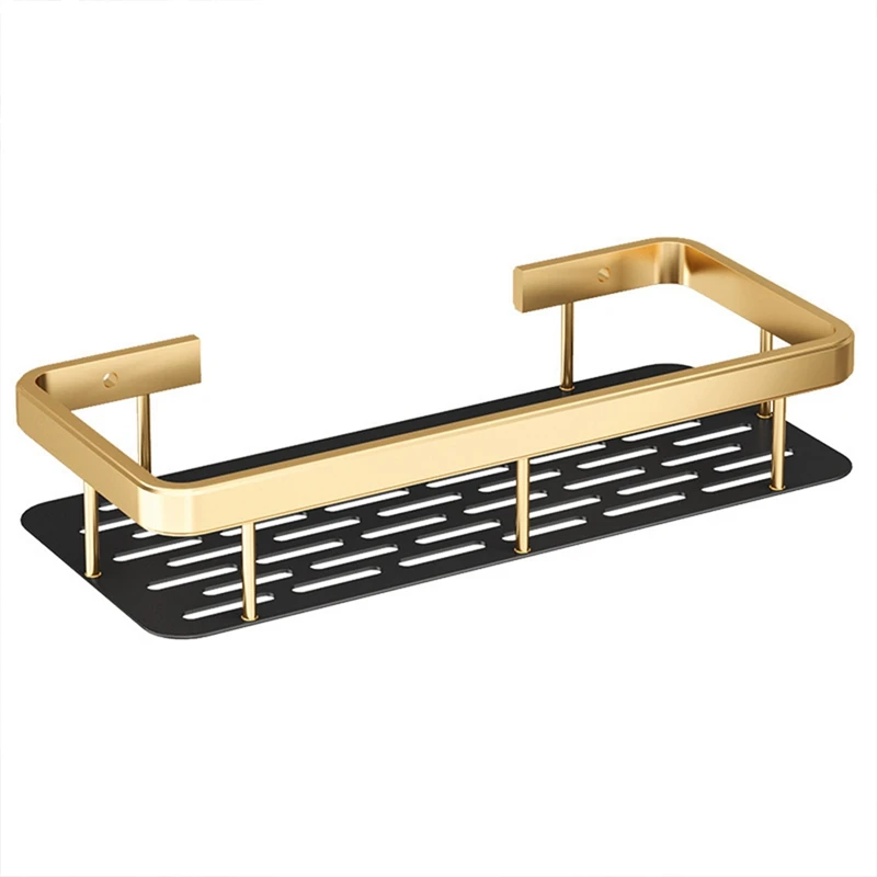 

Punch-Free Bathroom Shelf No-Drill Corner Shelves Shower Kitchen Organizer Storage Rack Holder