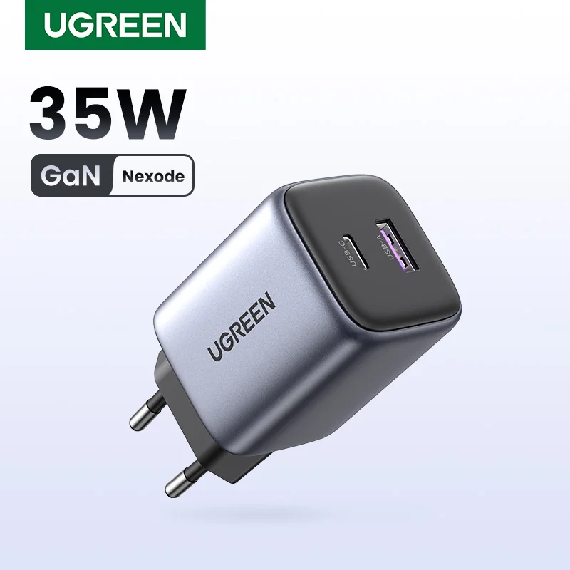 

Зарядное устройство UGREEN GaN с USB-портом, 35 Вт, для iPhone 15/14/13 Pro/Samsung/Xiaomi/iPad Pro/PD 3,0/QC 3,0