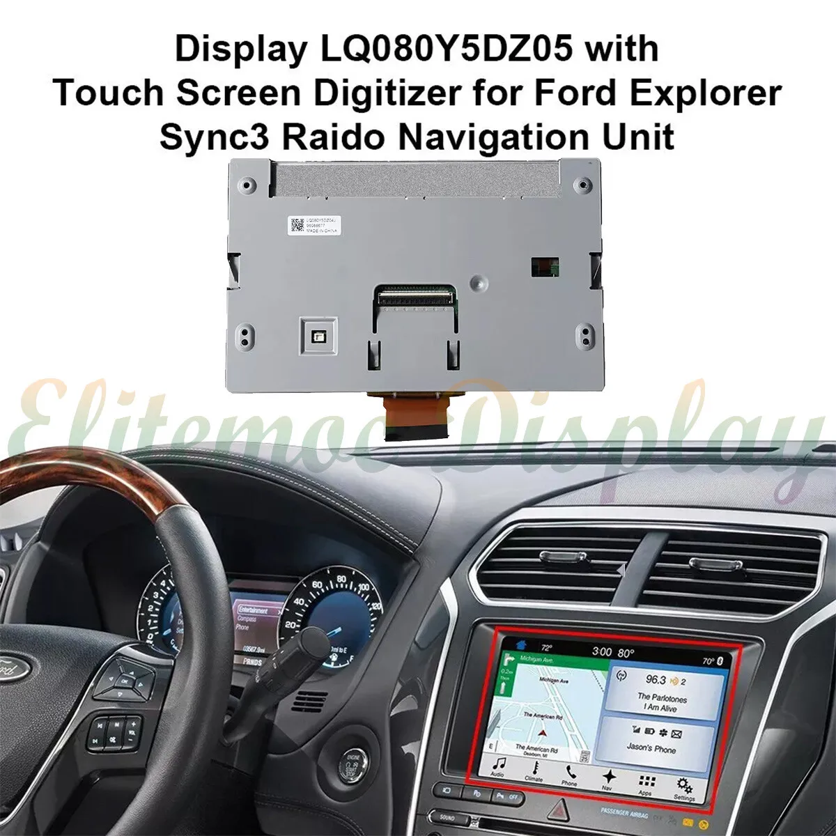 

LQ080Y5DZ05 Touch Screen Display For Ford Lincoln Sync3 2015-2022 Navigation