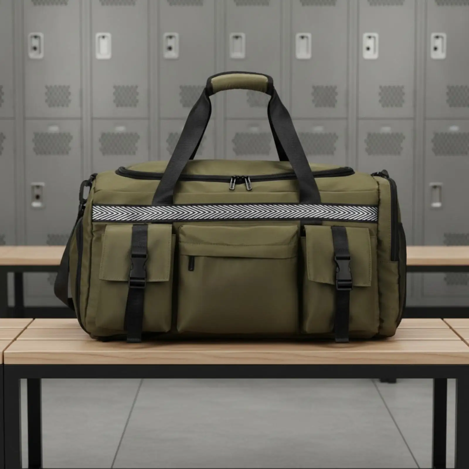 Travel Duffel Bag Water-Resistant Duffel Bag with Shoulder Straps Large Capacity Multi-Pocket for Travelers, Weekend Trips