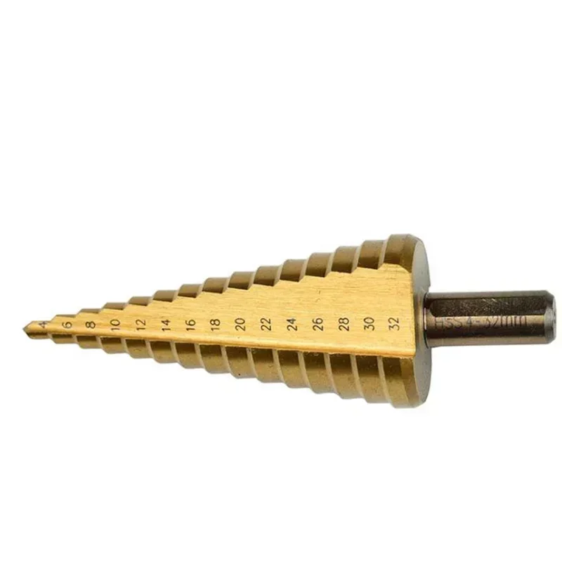 

1 Pcs Hex Step Drill Bits Sets The Pagoda Shape Hole Cutter 4-12/20/32mm HSS Steel Cone Drill Bit Set HSS Steel Step Sharpening