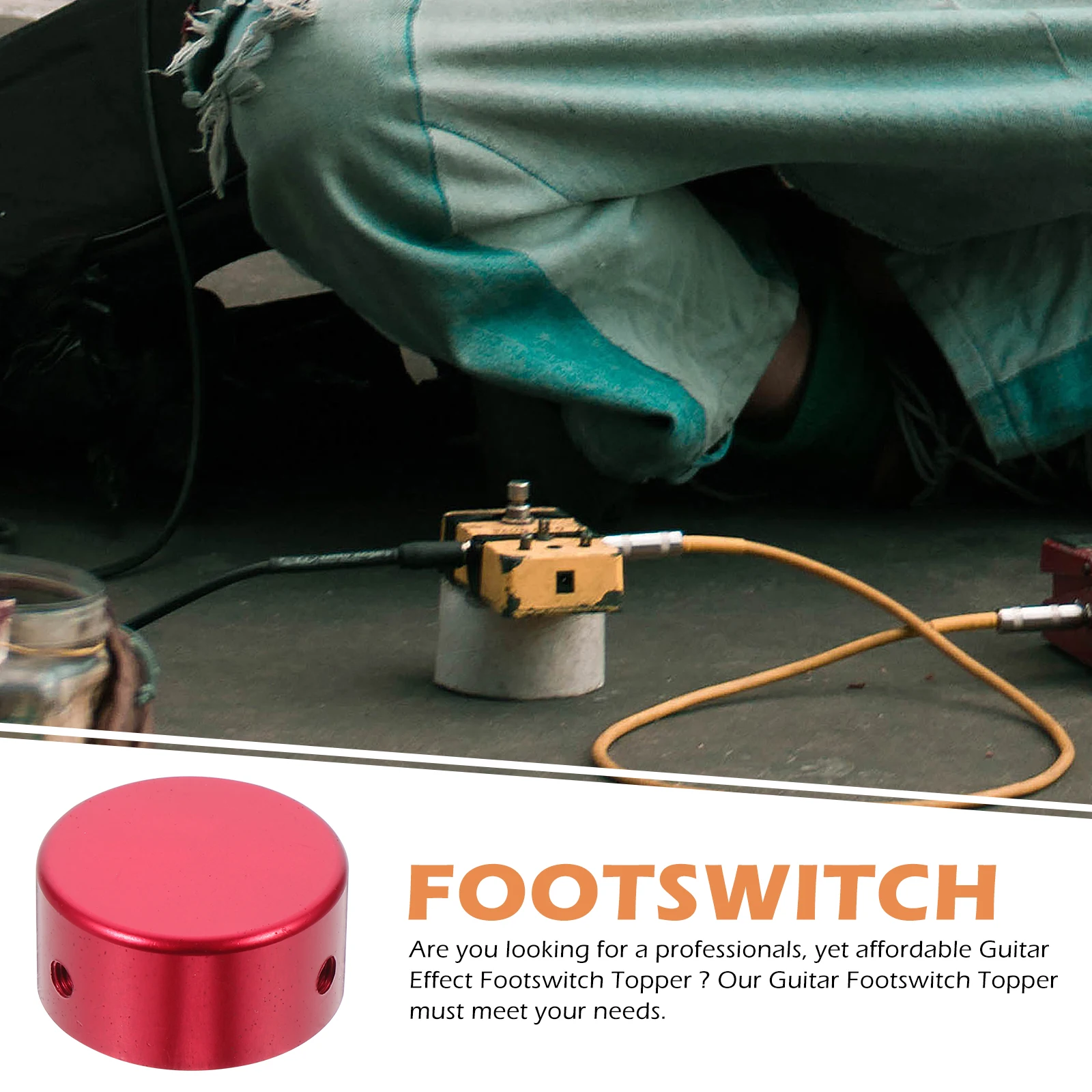 

1 set Guitar Effects Pedal Footswitch Toppers Red Metal Caps Durable Reusable Lightweight Design Guitar Accessories