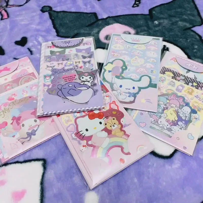 MINISO Sanrio My Melody Hello Kittys Cinnamoroll Kuromi Reward Sticker Booklet Hand Account Lovely Character Birthday Gift