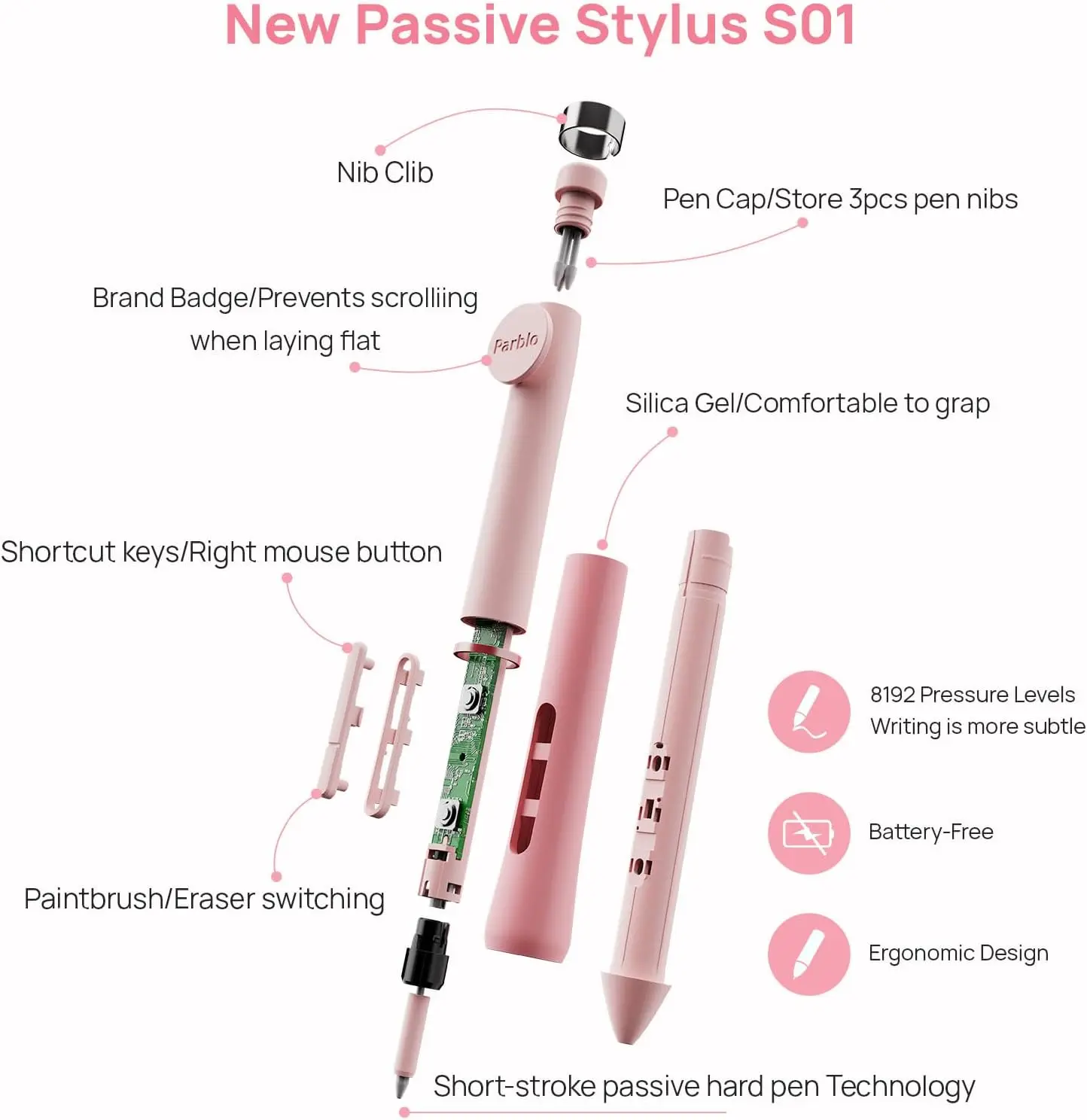 Parblo Intangbo X7 Graphic Tablet 7.2x4.5 inch Drawing Tablets, Digital Tablet with 6 Customized Keys for Design & Art Drawing