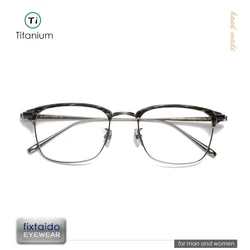Japanese style 150mm large size titanium narrow square eyeglasses frame for men ,half rim design optics frame, gms655